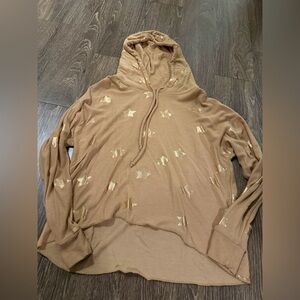 Star Patterned Tan Hoodie